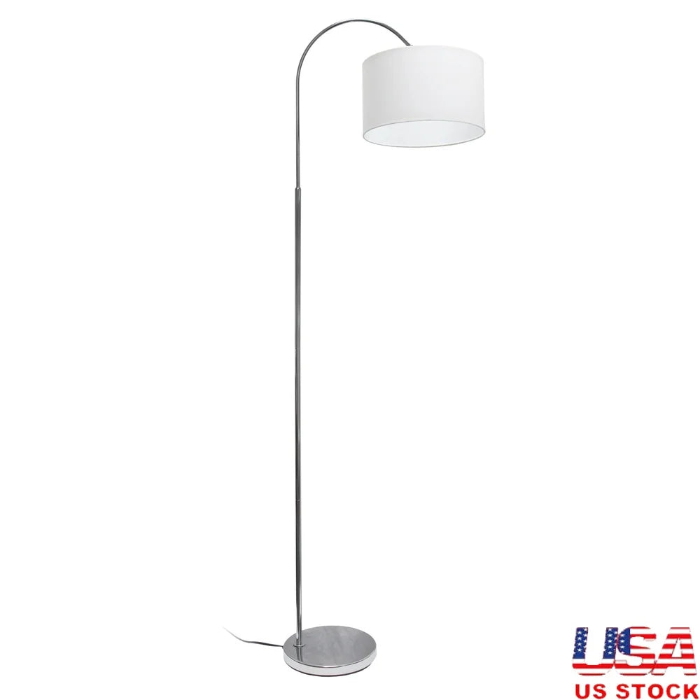 XMSJ Arched Floor Lamp With Drum Shade 100W Foot Switch