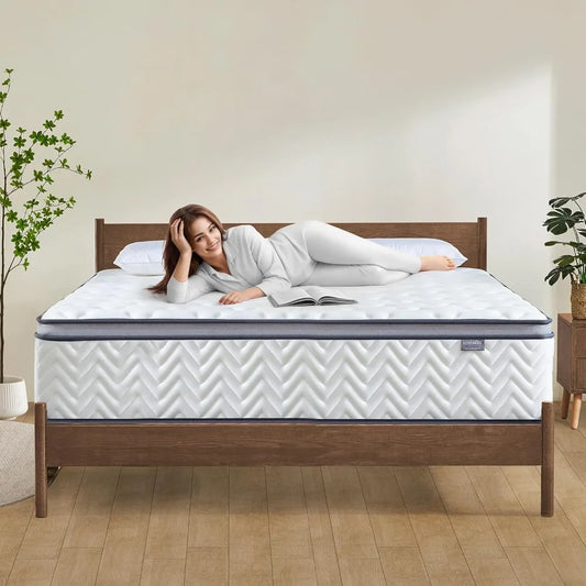 Hybrid Cooling Gel Memory Foam Mattress Pocketed Coils