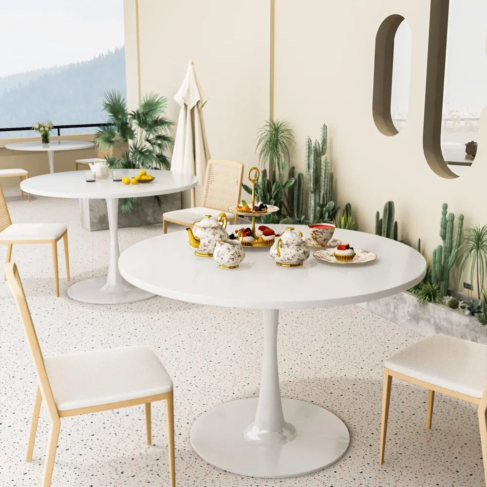 Pedestal Dining Table Mid Century Modern Design Elegant