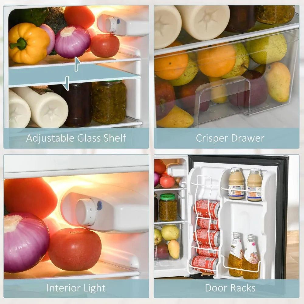 Complete Home and Apparel Mini Fridge With Freezer Shelves