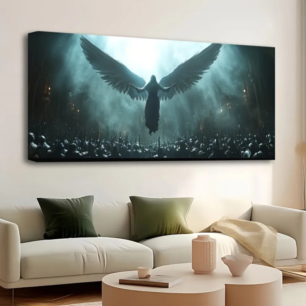 Dream Angel Canvas Wall Art With Pine Wood Frame Decor