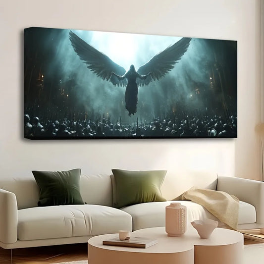 Dream Angel Canvas Wall Art With Pine Wood Frame Decor