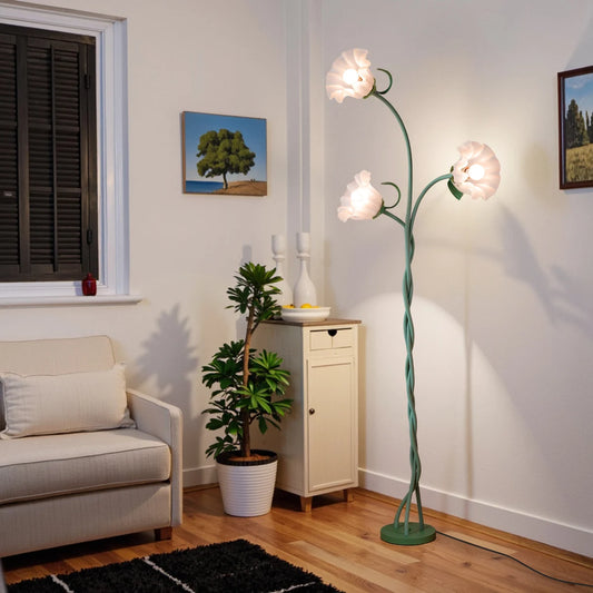 Hign Concerned Retro Floor Lamp Three Head Flower Dimmable