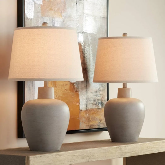 XMSJ Regency Hill Rustic Country Cottage Style Lamps Set 2