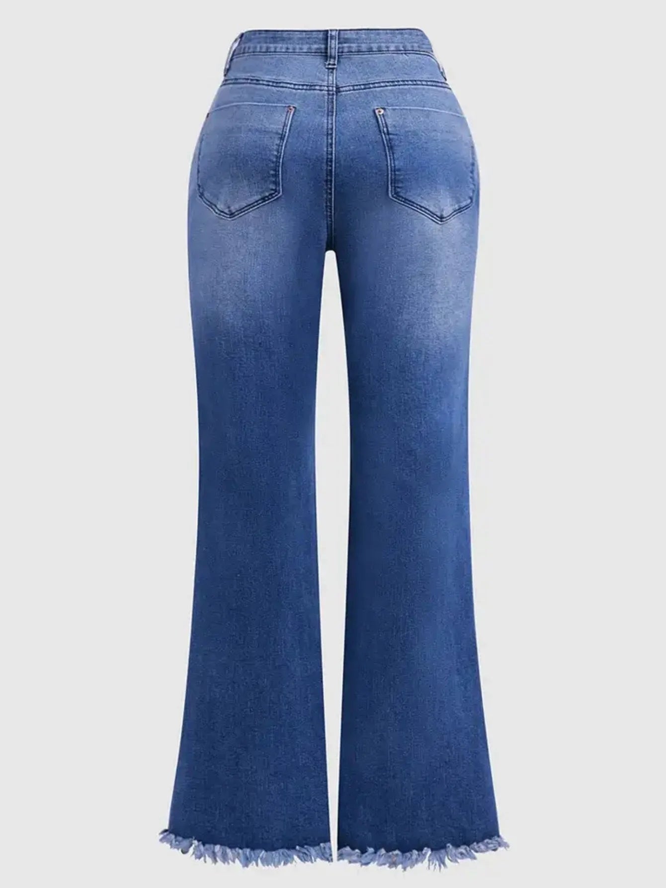 Sui Women's High Waisted Floral Denim Flare Jeans Style