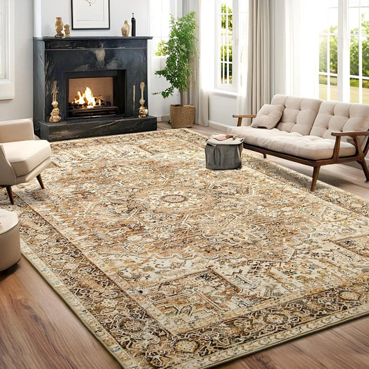Decoration Faux Cashmere Vintage Printed Rug Living Room
