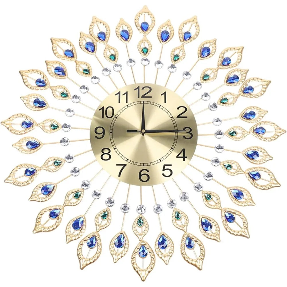 Hign Concerned Wall Clock Crystal Modern Silent Round Decor