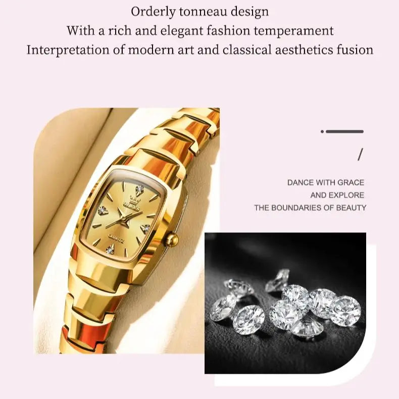 OLEVS 7006 Women Watch Diamond Tungsten Steel Quartz