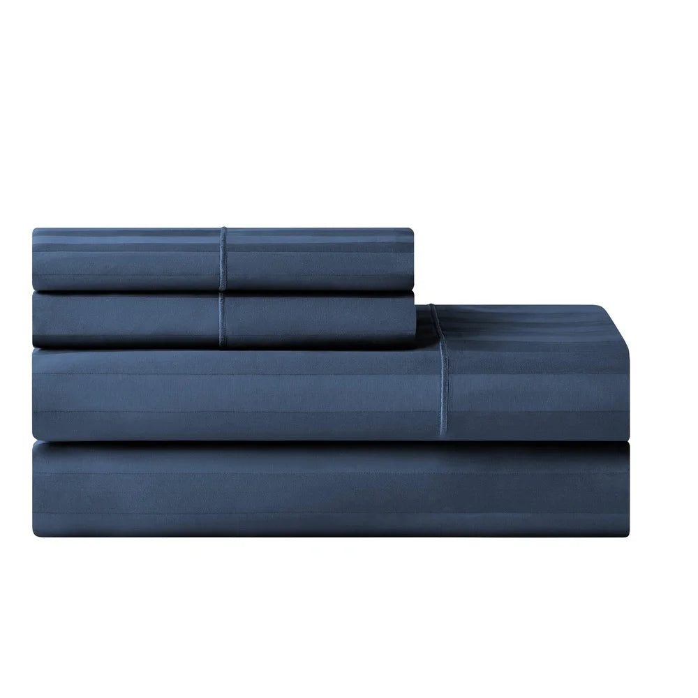 Dutrieux Egyptian Cotton Bed Sheets Set 4 Piece Stripe