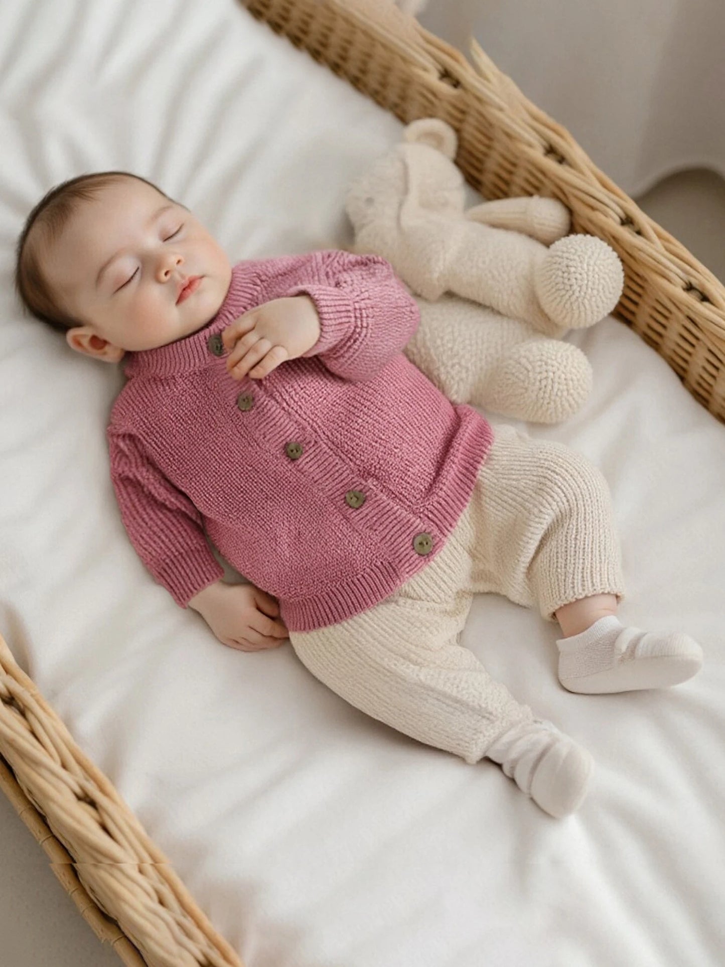 Guangdong Girls Knit Cardigan Round Neck Button Front