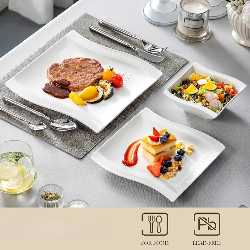 Hign Concerned Porcelain Dinnerware Set Square Plates