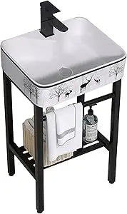 Free Standing Ceramic Sink For Laundry Room Vessel Basin