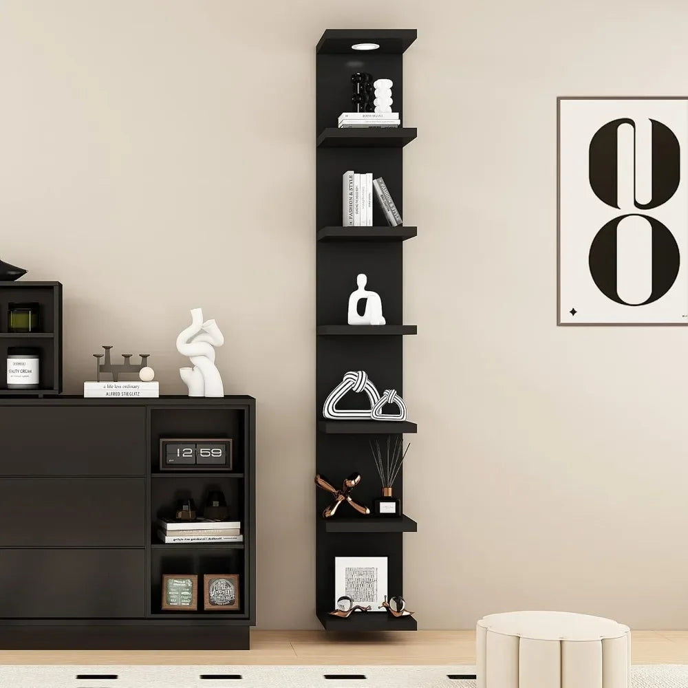 7 Tier Wall Shelf Unit Display Floating Shelf With LED