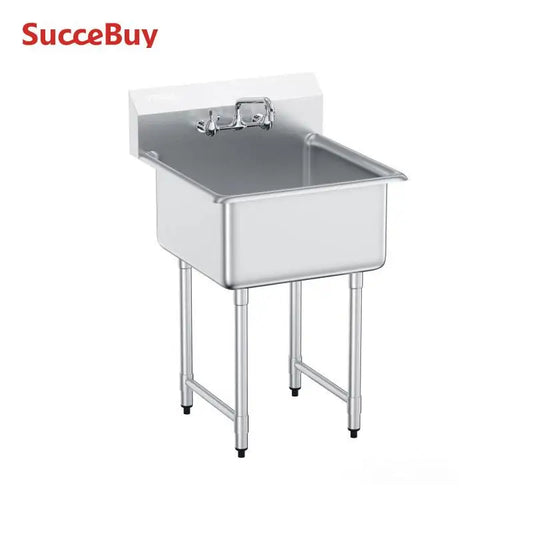 SucceBuy Stainless Steel Kitchen Prep And Utility Sink