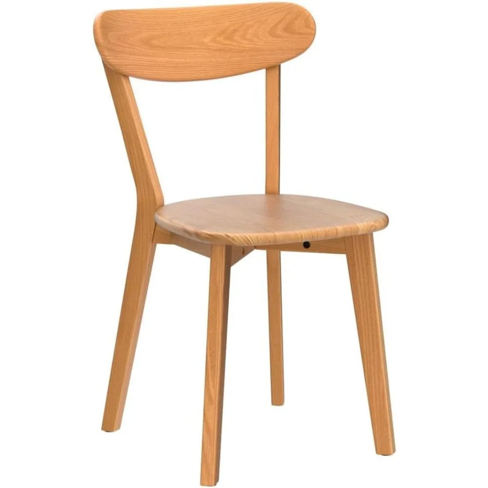 Frame Oak Wood Dining Chairs Modern Wide Backrests
