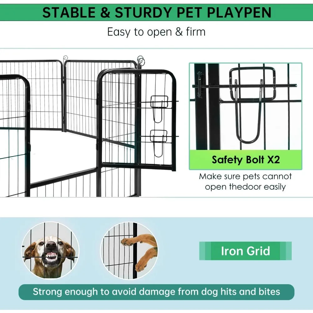 BestPet Metal Dog Playpen Indoor Outdoor Exercise Pen