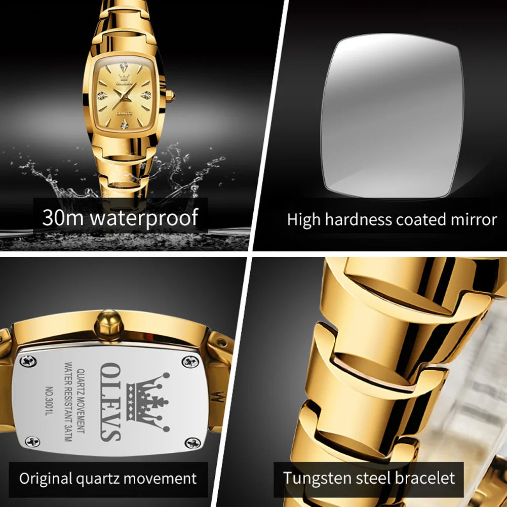 OLEVS 7006 Women Watch Diamond Tungsten Steel Quartz