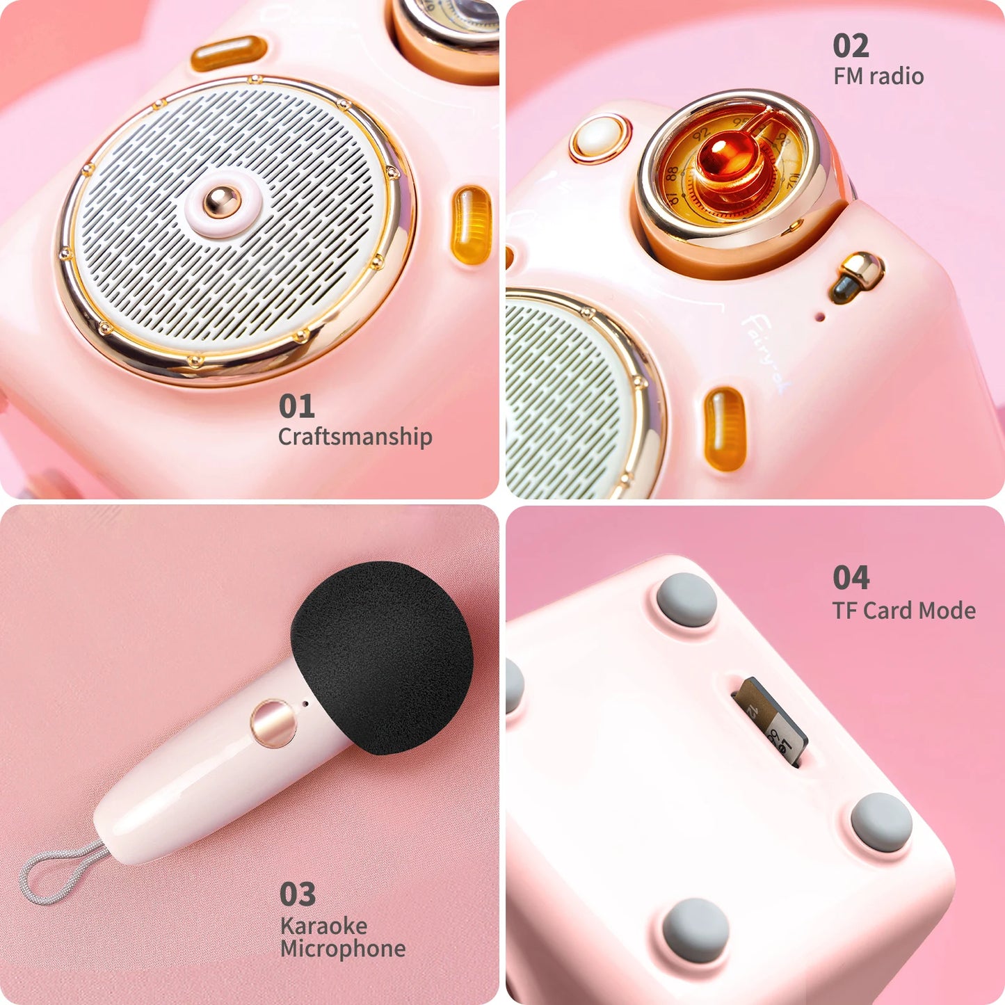 Divoom Fairy OK Retro Mini Karaoke Speaker With Microphone