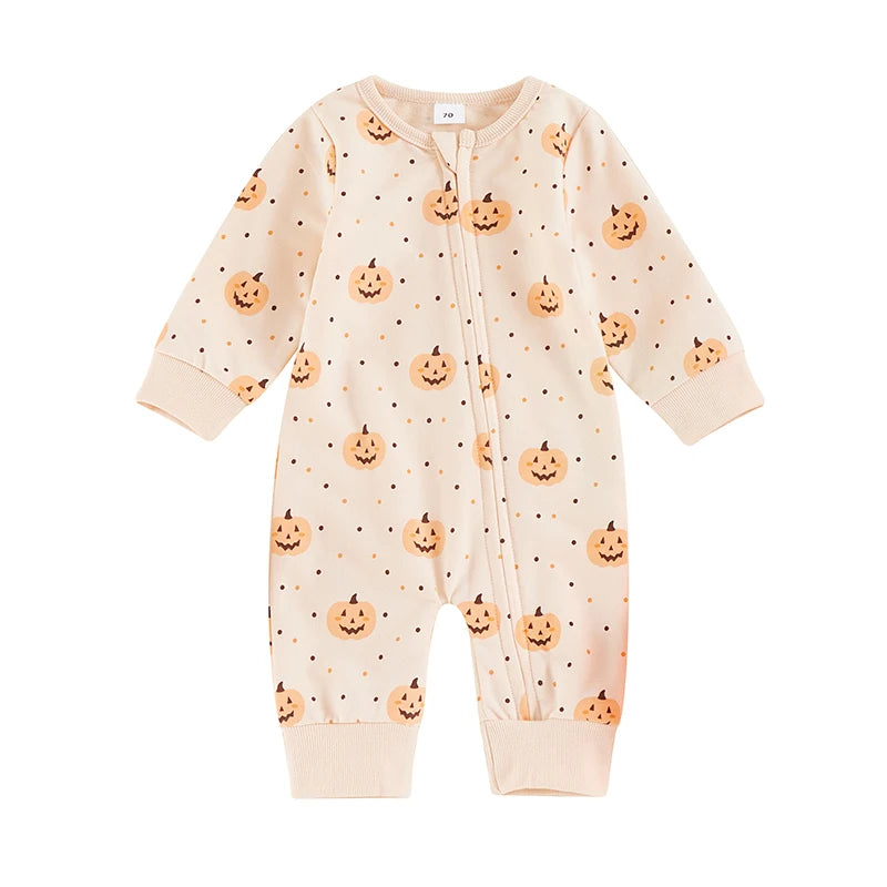 Pudcoco Infant Ghost Stripes Halloween Romper Outfit