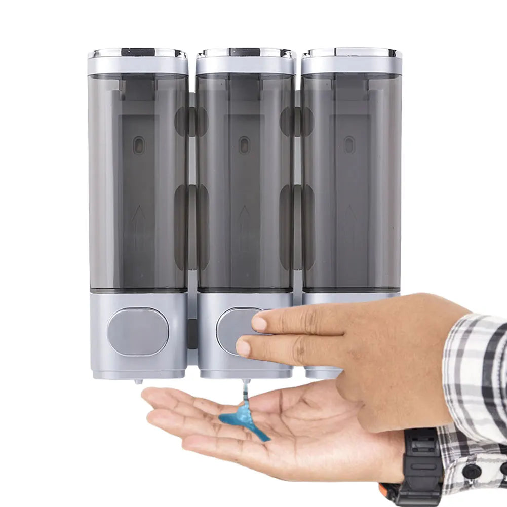 APWIKOGER Three Chamber Shampoo Conditioner Dispenser