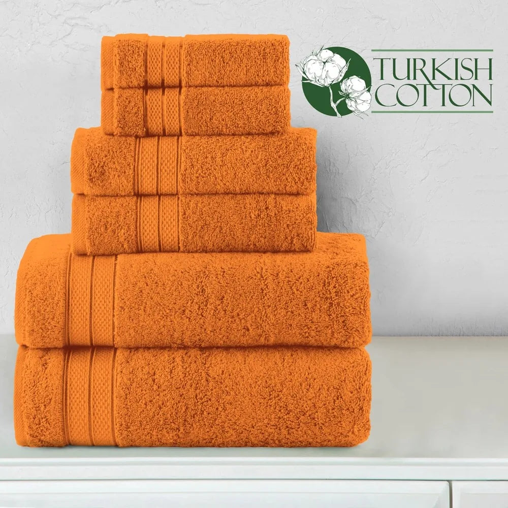 Hign-concerned Turkish Cotton 6 Piece Towel Set Fast Dry