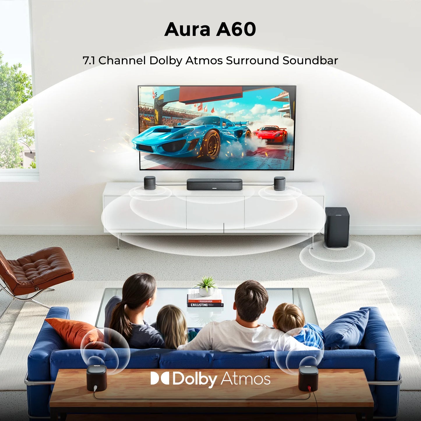 ULTIMEA 7.1 Sound Bar Dolby Atmos Surround System Bluetooth