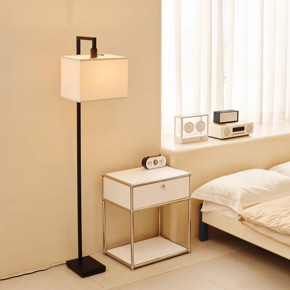 XMSJ Floor Lamp With Square Shade E26 Bulb Compatible