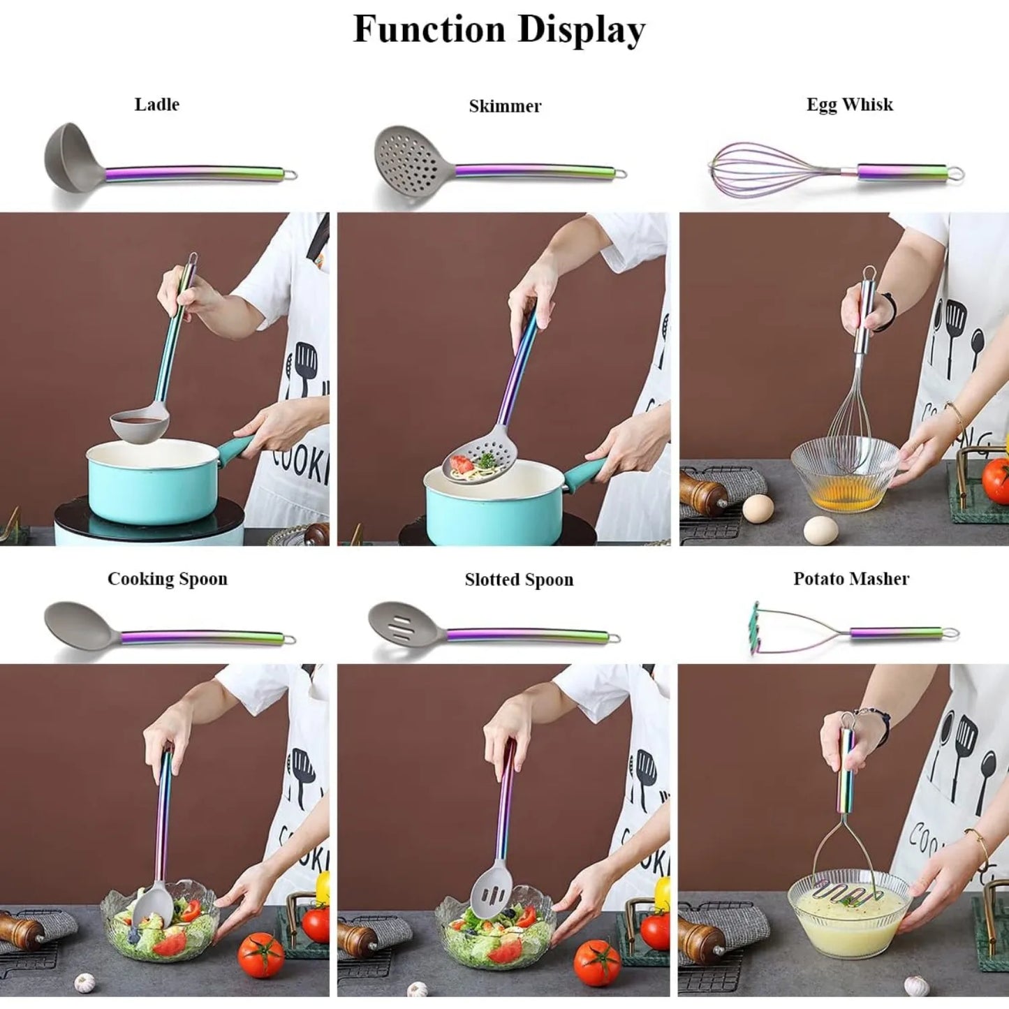 Hign Concerned Silicone Kitchen Utensil Set With Crocks