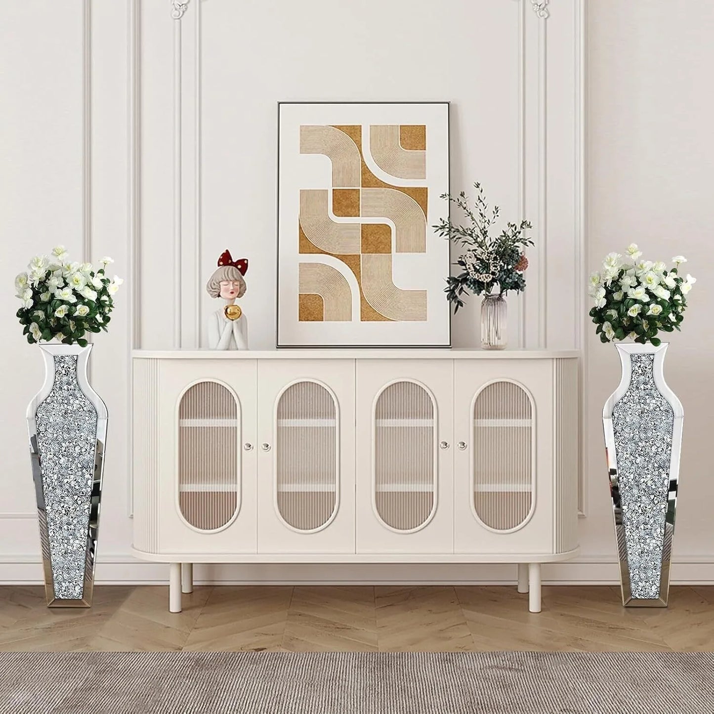 Complete Home And Apparel Luxury Floor Vase Crushed Diamond