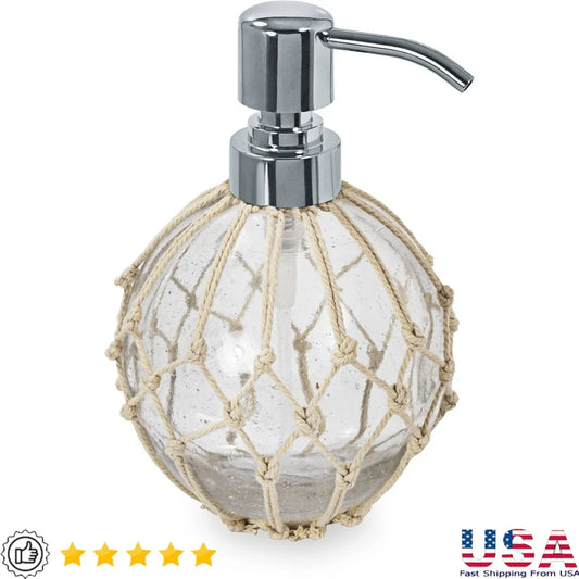 XMSJHign-concerned Nautical Glass Lotion Pump Rope Accent