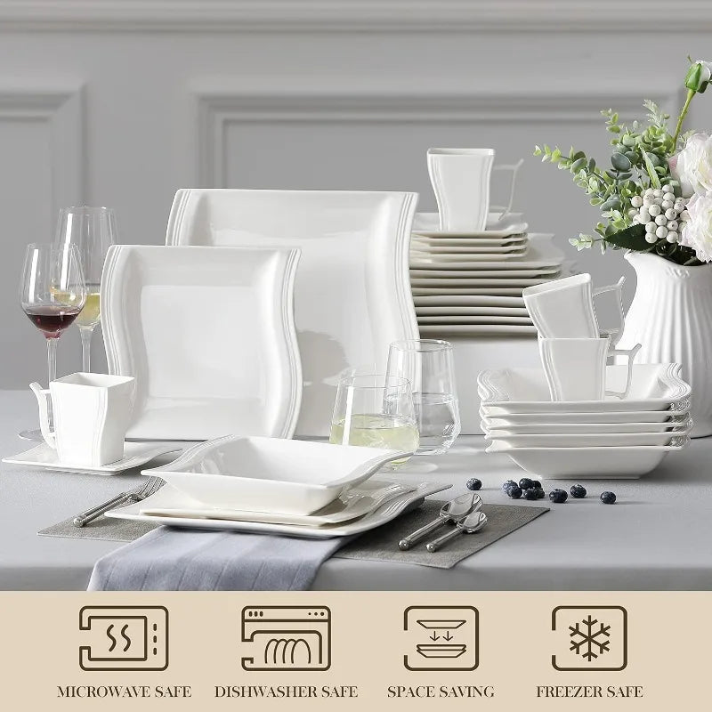 Hign Concerned Porcelain Dinnerware Set Square Plates