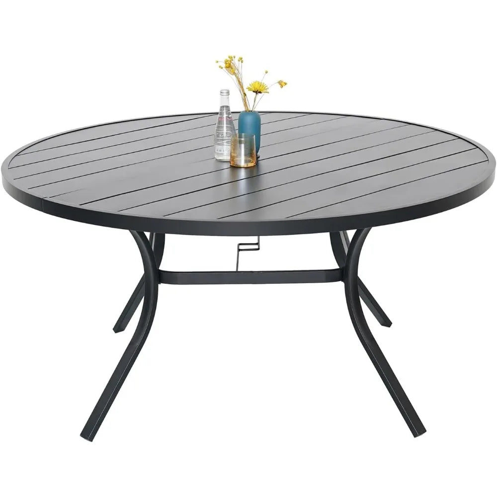 Nixtopia Patio Dining Set With Swivel Chairs Round Table
