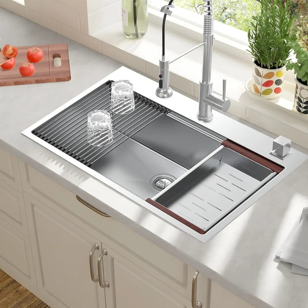 Undermount Kitchen Sink Workstation T304 Stainless Steel