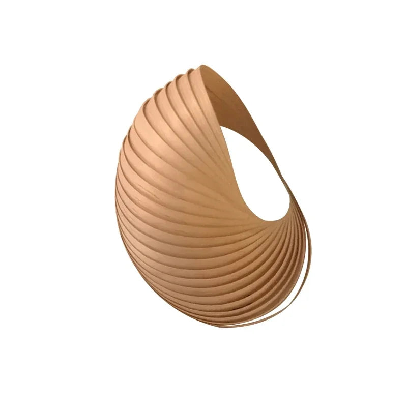 Japanese Modern Minimalist Wooden Wall Lamp Conch Sconce