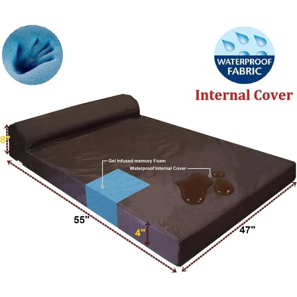 Orthopedic Gel Memory Foam Dog Bed With Waterproof Liner