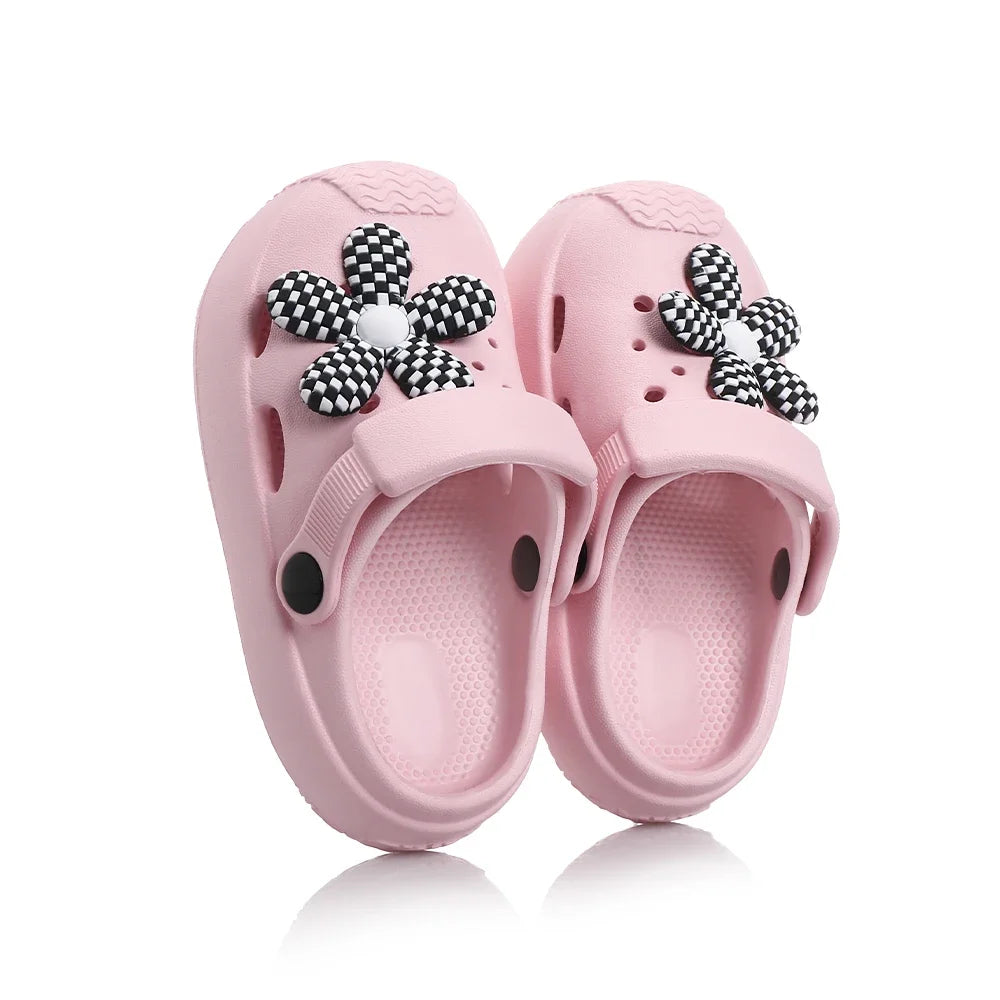 New Summer Children Beach Slippers Soft Anti-Slip Comfort Hole Flower Sandal for Boy Girl Cute  Light Breathable Garden Shoes