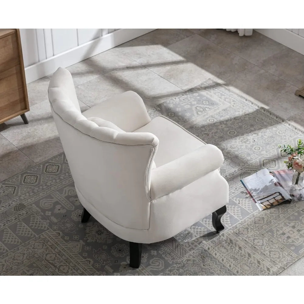 Hign-concerned Velvet Wingback Accent Chair With Pillow