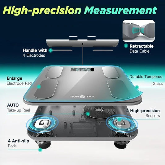 XMSJ Digital Bathroom Scale With Body Weight BMI App Sync