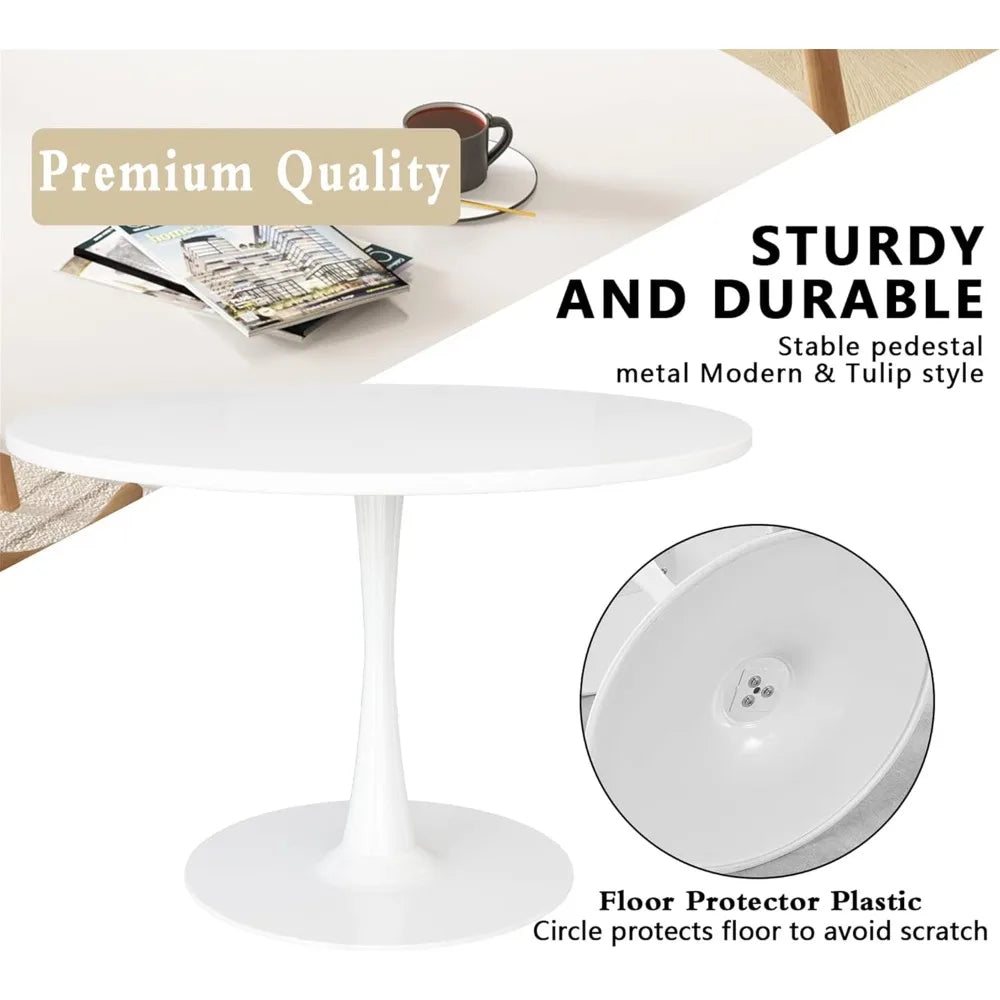 Pedestal Dining Table Mid Century Modern Design Elegant