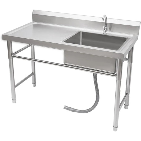 Stainless Steel Free Standing Outdoor Sink Single Bowl
