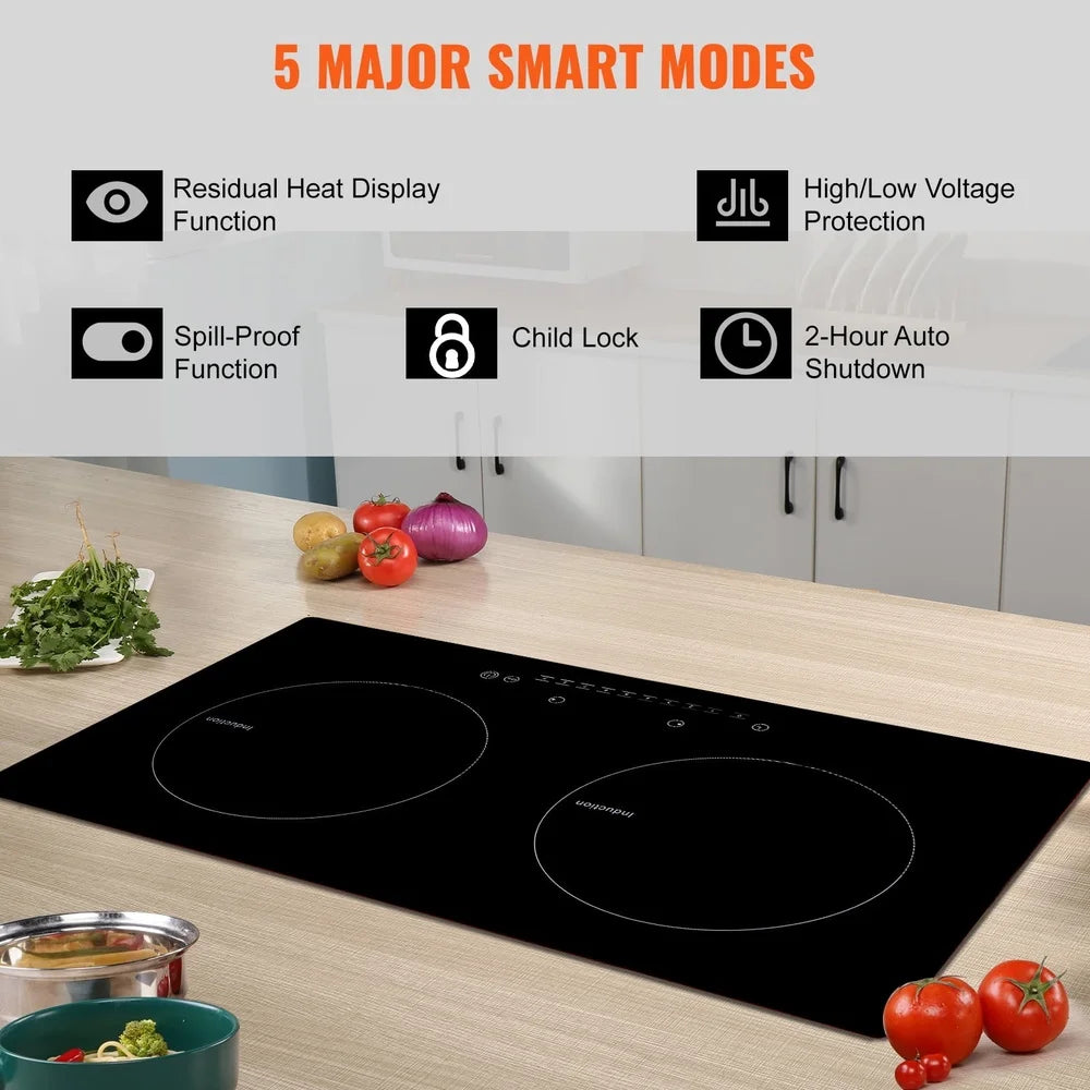 XMSJCooker Electric Cooktop Glass Touch Control 1800W