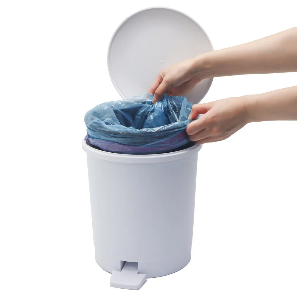 XMSJ Round Plastic Step Trash Can With Soft Close Lid