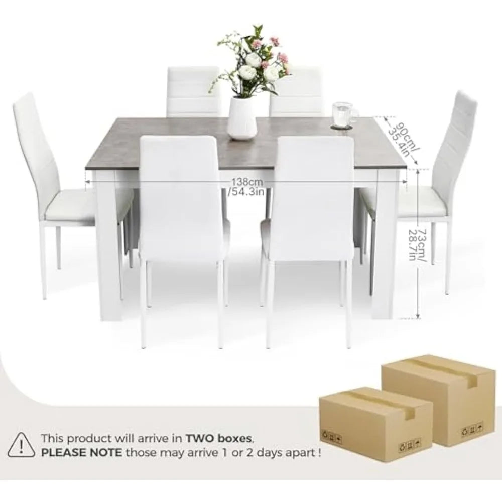 Hign-concerned Dining Table and Chairs Set Rectangular