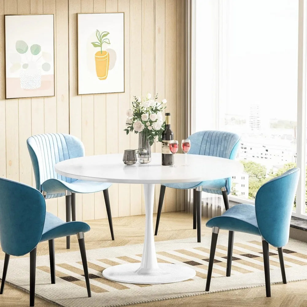 Pedestal Dining Table Mid Century Modern Design Elegant