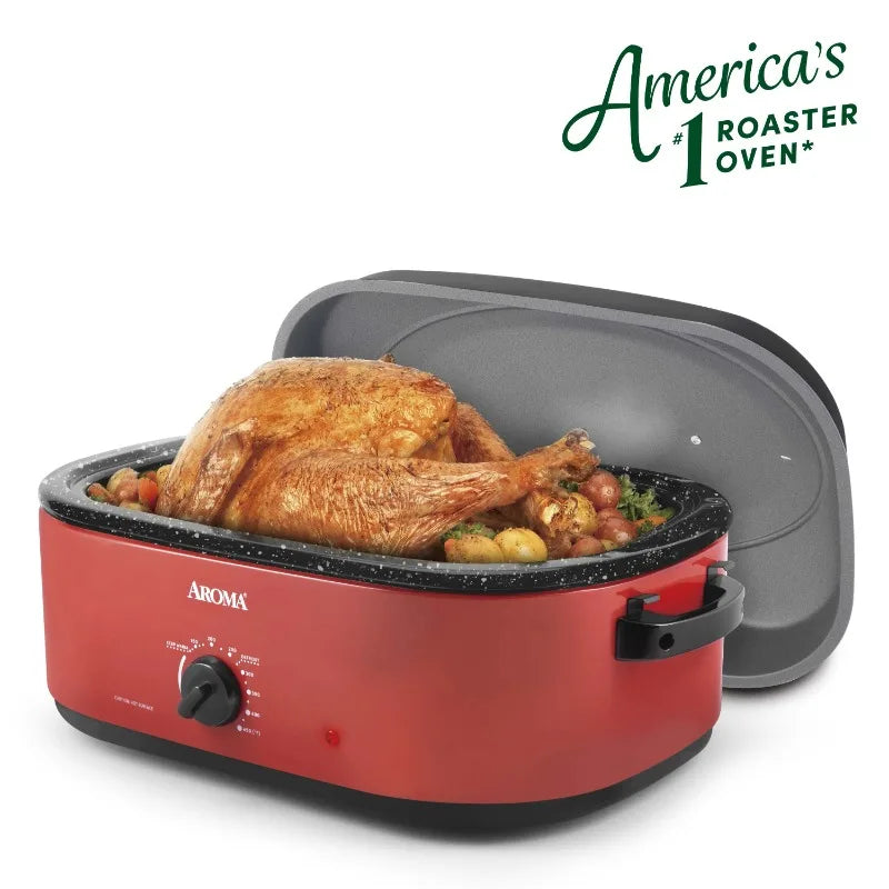 Aroma Electric Roaster Oven With High Dome Lid Moisture