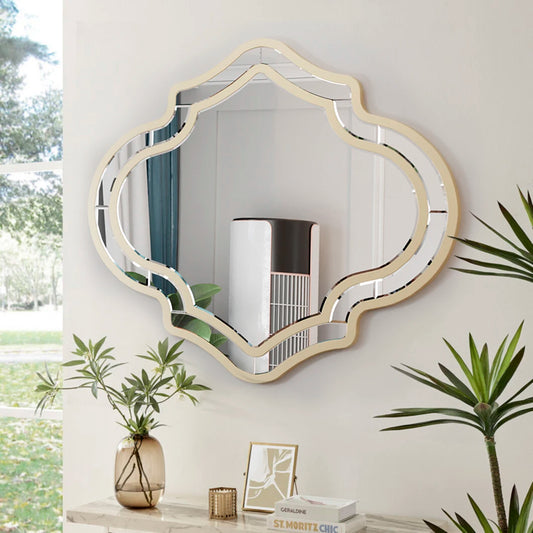 Hign-concerned Gold Wall Mirror Glass Frame Golden Rim