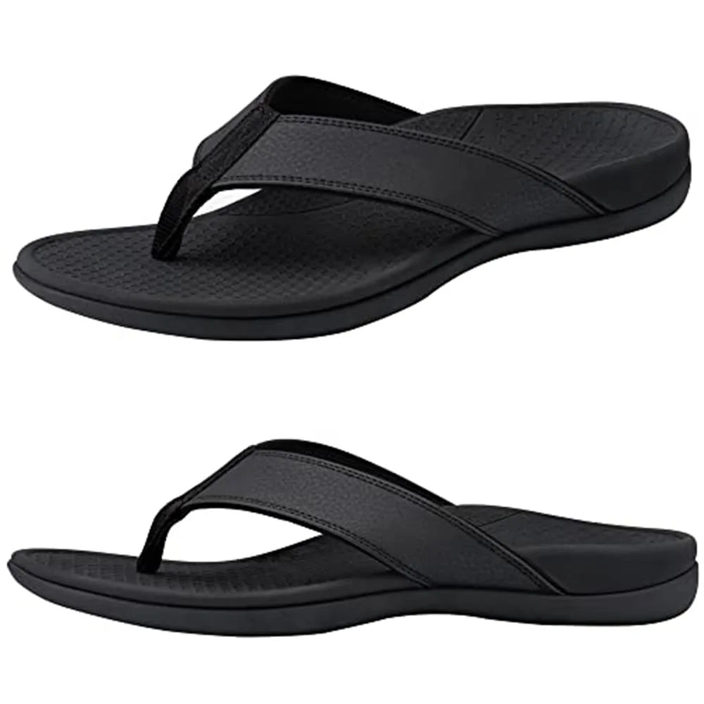 Men Orthotic Arch Support Flip Flops Non Slip Beach Slippers