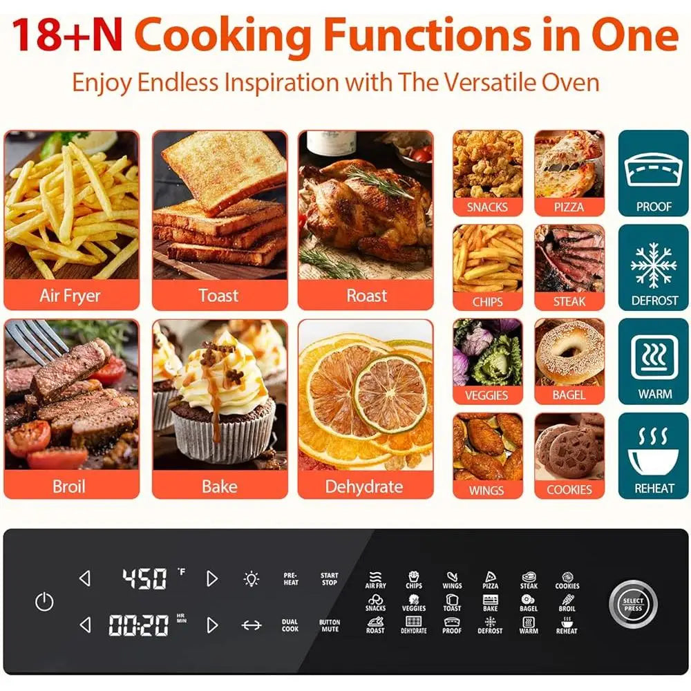 XMSJ Air Fryer Oven Toaster Rotisserie Dehydrator 19 in 1