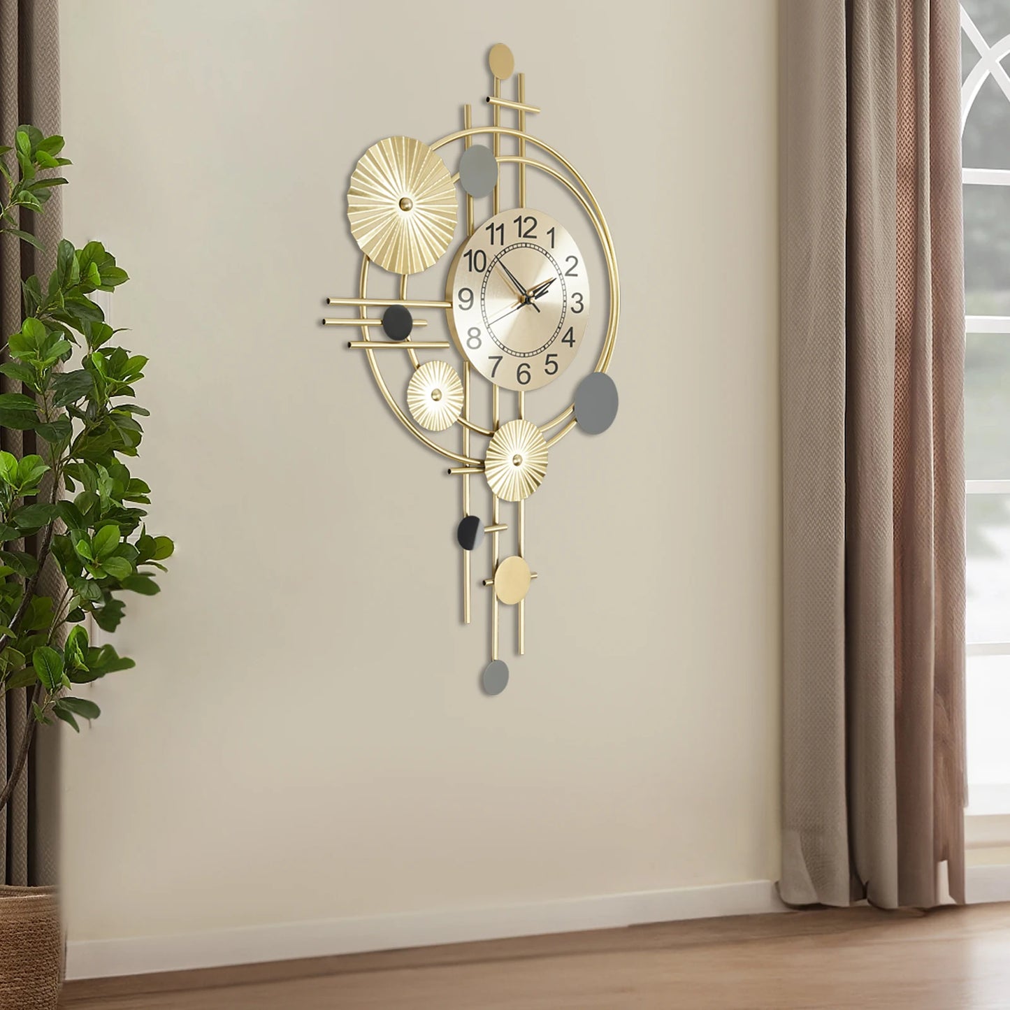 Complete Home And Apparel Modern Wall Clock Iron Decor
