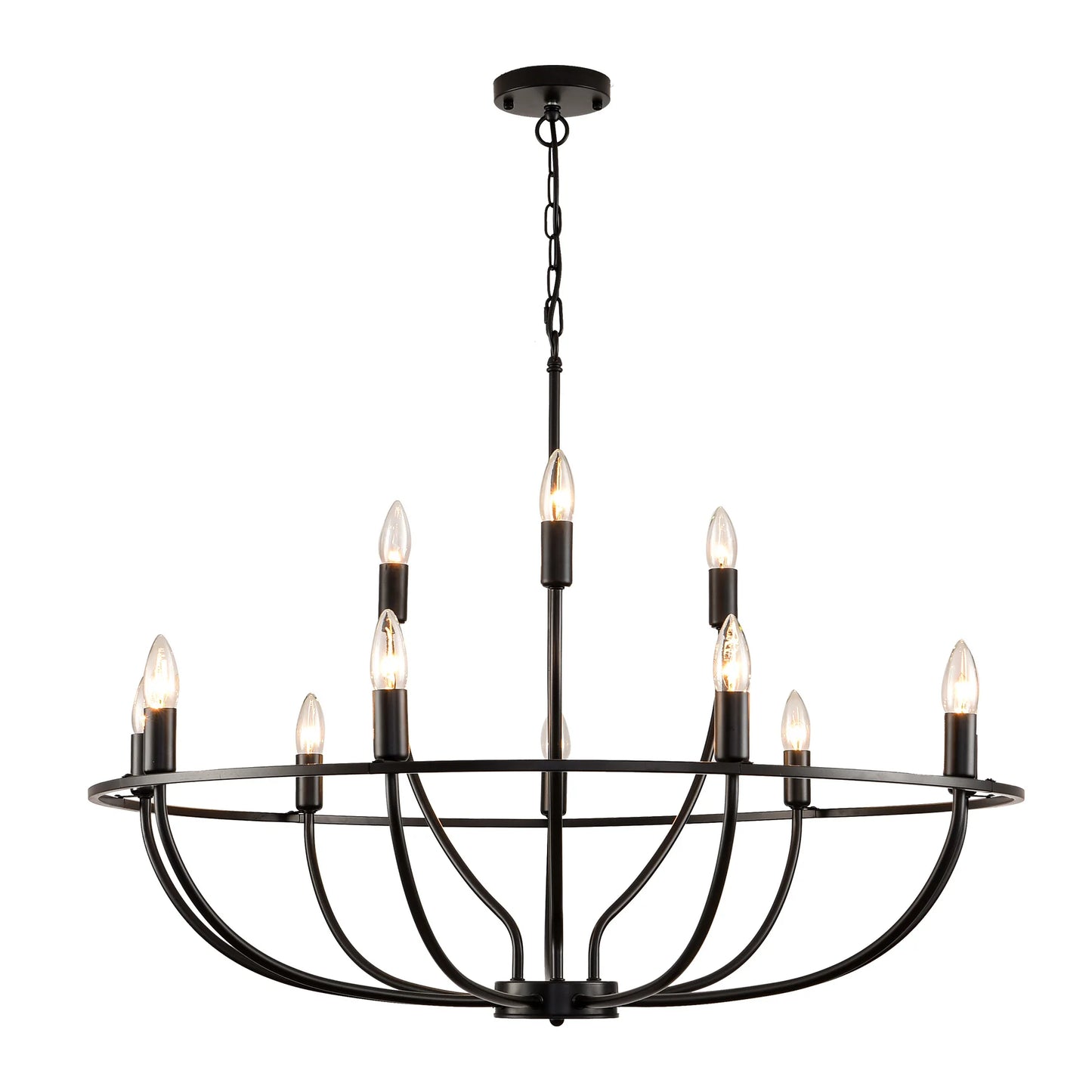 LovingC Wagon Wheel 12 Lights Modern Chandelier Pendant